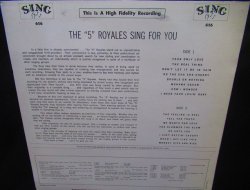 画像2: ファイブ・ロイヤルズ/Denmark廃盤★The 5 Royales –『Sing For You』